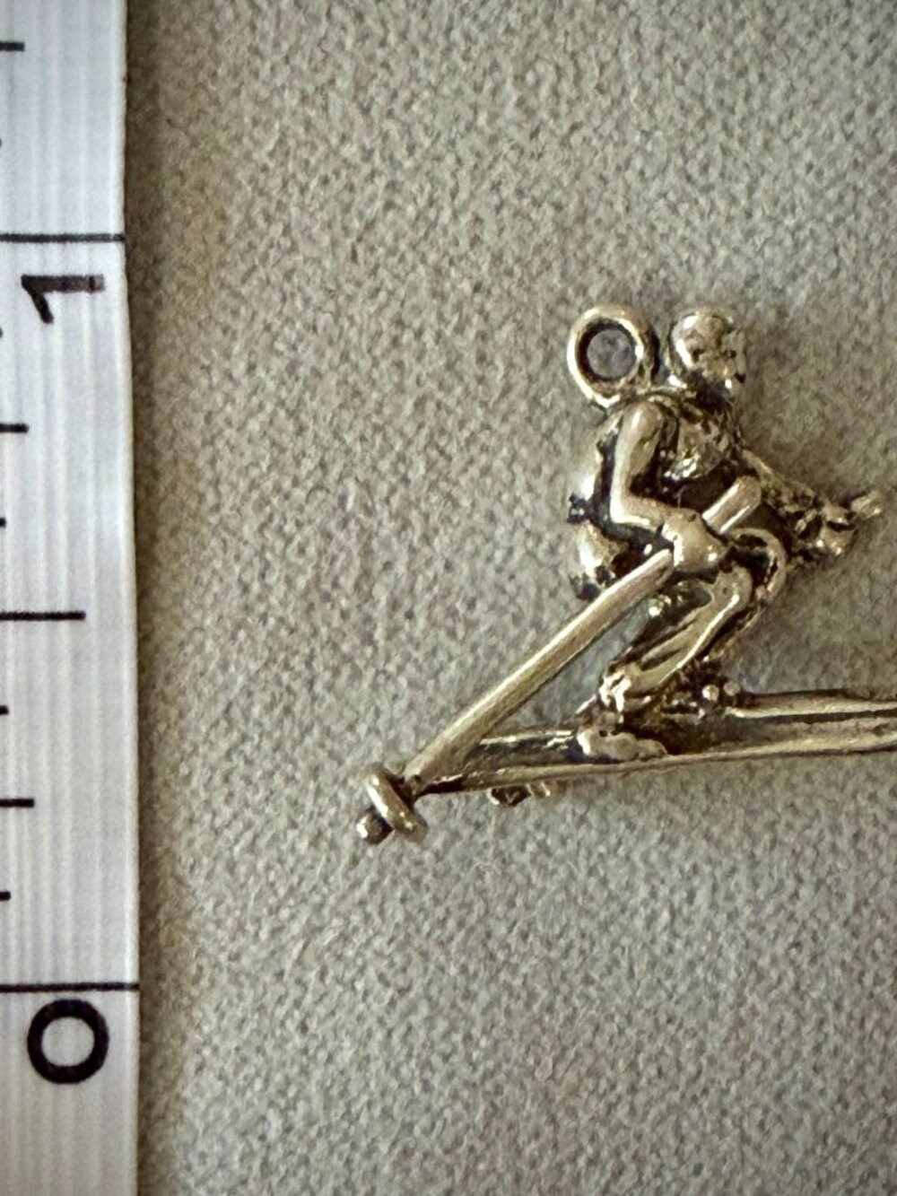 Silver Downhill Skier Charm Pendant 3D Skiing Jewelry Gift for Skier